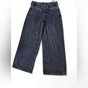 Free People Super Sweeper Wide Leg Jeans Adjustable Waist Size Small